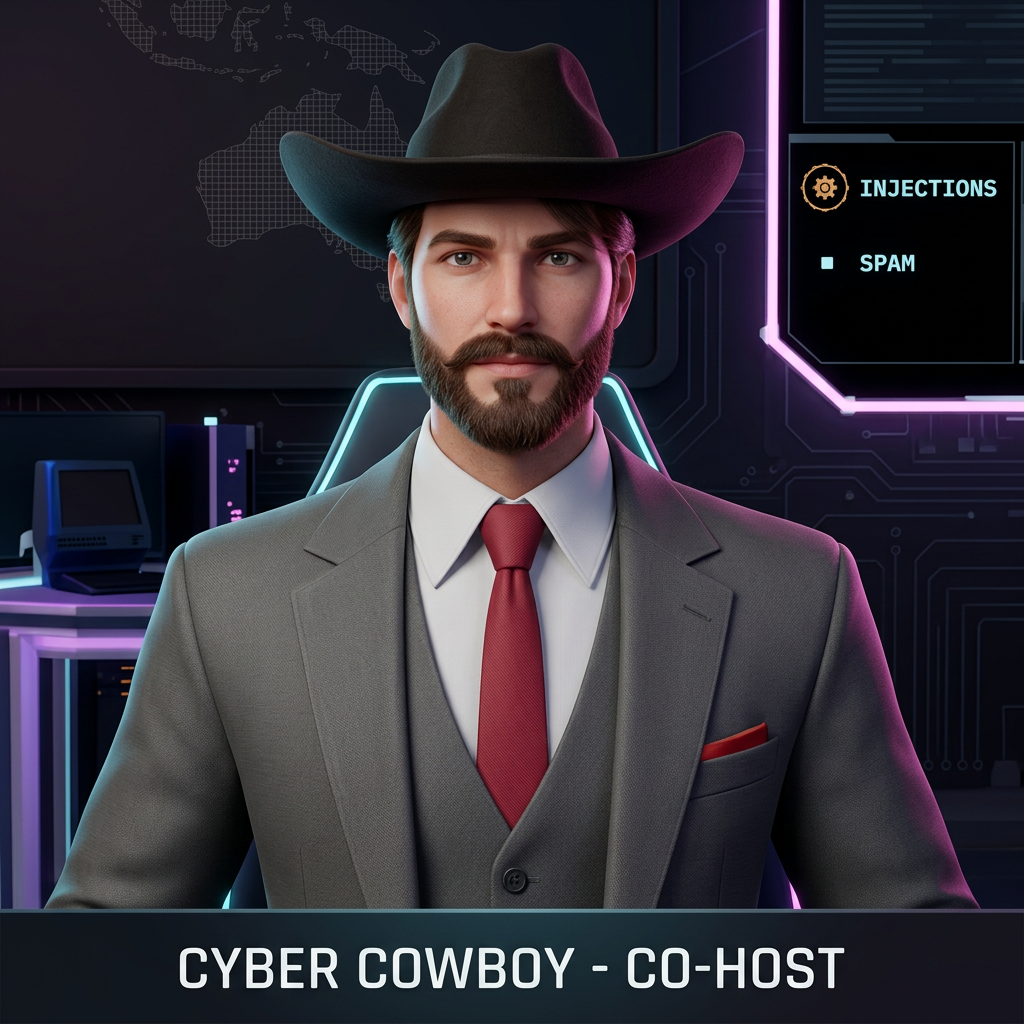 Portrait of Cyber Cowboy, co-host of You've Already Been Hacked